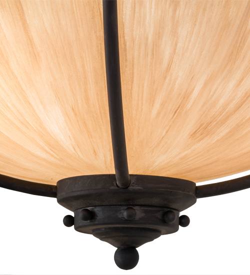 Freya 3 Light 24" Wide Semi-Flush Bowl Ceiling Fixture - Costello Black Finish