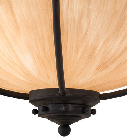 Freya 3 Light 24" Wide Semi-Flush Bowl Ceiling Fixture - Costello Black Finish