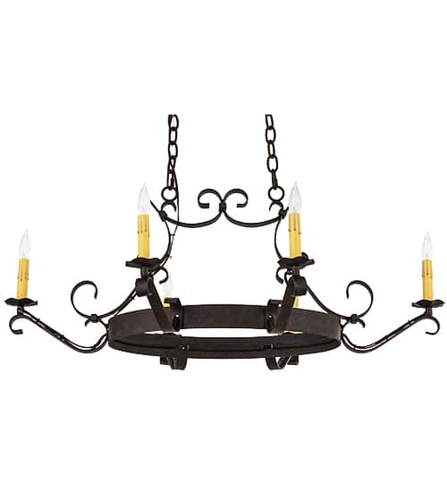 Hand forged 6 Light 29" Wide Taper Candle Style Chandelier