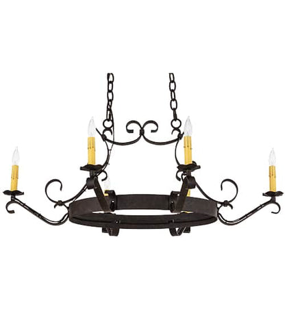 Hand forged 6 Light 29" Wide Taper Candle Style Chandelier