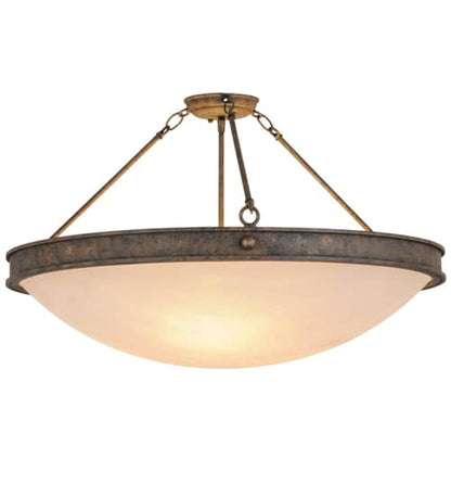 Dionne 3 Light 30" Wide Semi-Flush Bowl Ceiling Fixture - Antiquity Finish