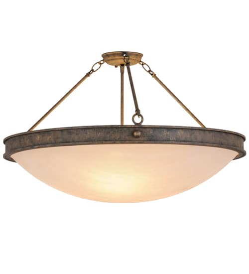 Dionne 3 Light 30" Wide Semi-Flush Bowl Ceiling Fixture - Antiquity Finish
