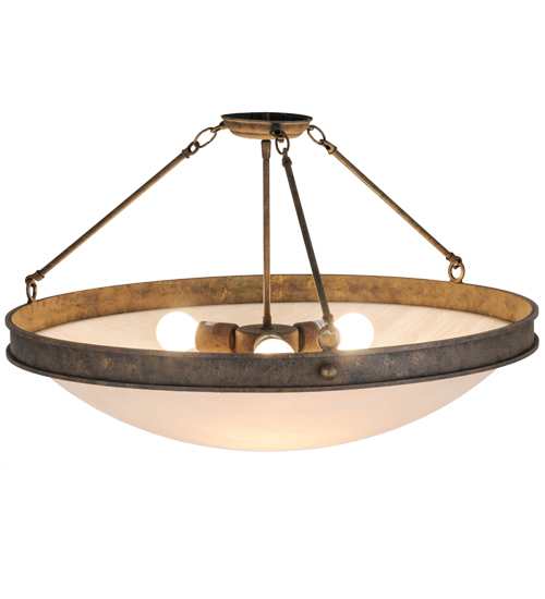 Dionne 3 Light 30" Wide Semi-Flush Bowl Ceiling Fixture - Antiquity Finish