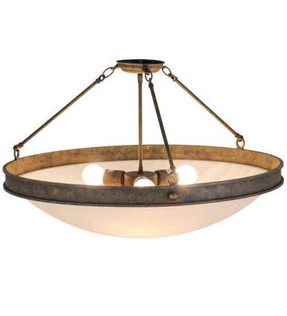 Dionne 3 Light 30" Wide Semi-Flush Bowl Ceiling Fixture - Antiquity Finish