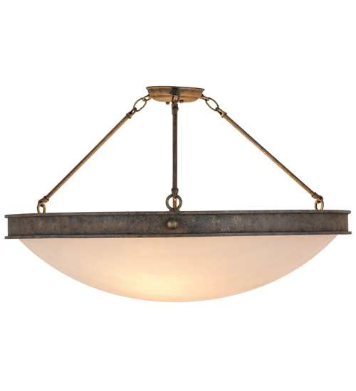 Dionne 3 Light 30" Wide Semi-Flush Bowl Ceiling Fixture - Antiquity Finish