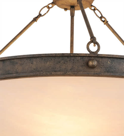 Dionne 3 Light 30" Wide Semi-Flush Bowl Ceiling Fixture - Antiquity Finish