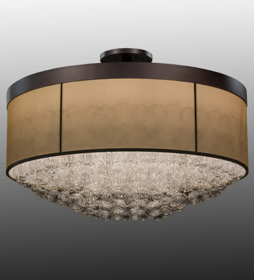 Cilindro Bulle 15 Light 72" Wide Semi-Flush Waterfall Ceiling Fixture