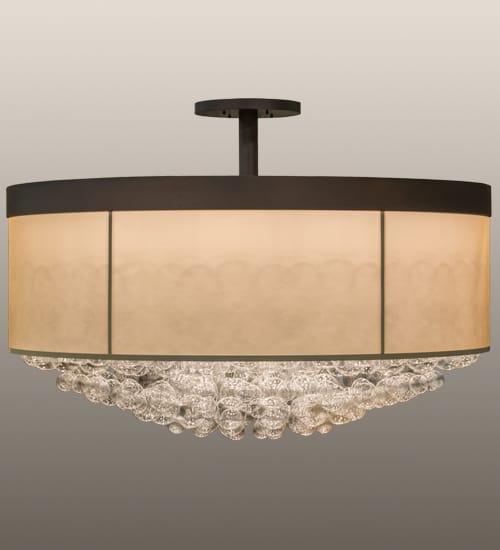 Cilindro Bulle 15 Light 72" Wide Semi-Flush Waterfall Ceiling Fixture
