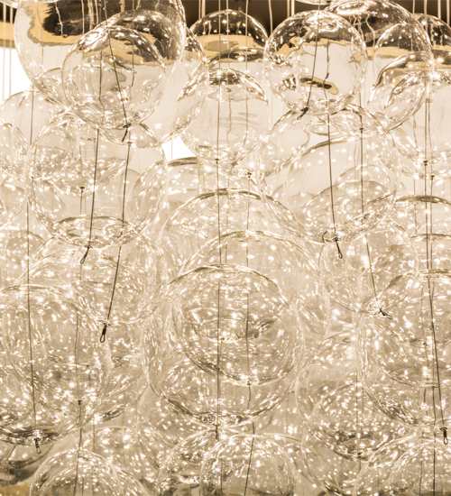 Cilindro Bulle 15 Light 72" Wide Semi-Flush Waterfall Ceiling Fixture