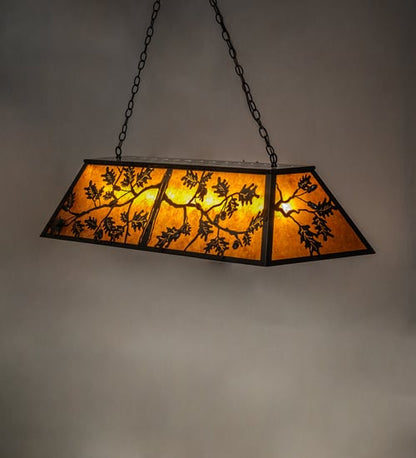 Leaf and Acorn 9 Light 17" Wide Linear Pendant