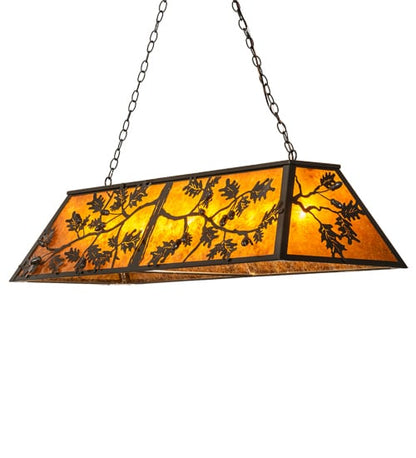 Leaf and Acorn 9 Light 17" Wide Linear Pendant