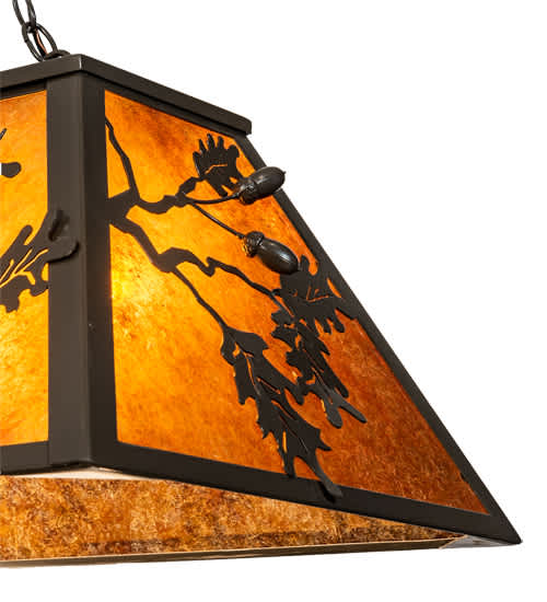 Leaf and Acorn 9 Light 17" Wide Linear Pendant