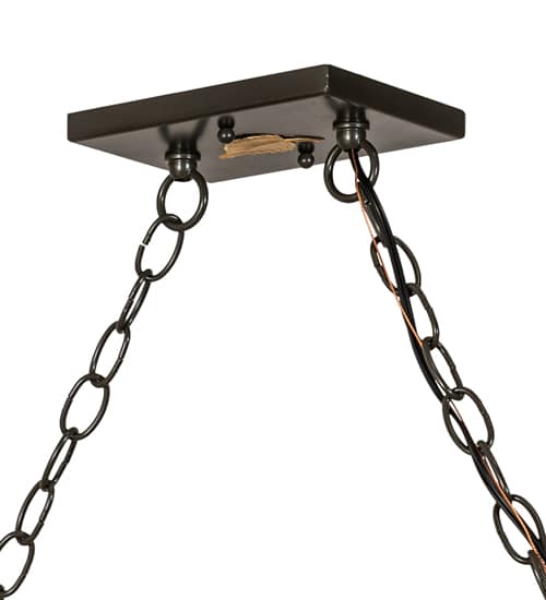 Leaf and Acorn 9 Light 17" Wide Linear Pendant