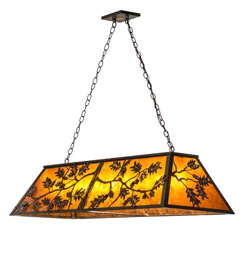Leaf and Acorn 9 Light 17" Wide Linear Pendant