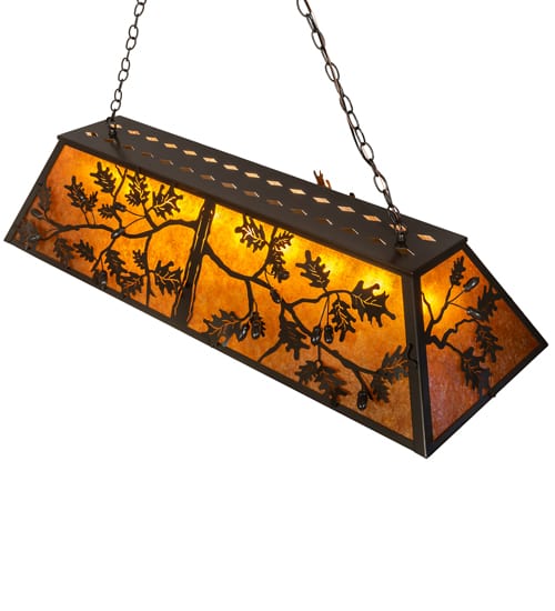 Leaf and Acorn 9 Light 17" Wide Linear Pendant