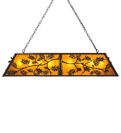 Leaf and Acorn 9 Light 17" Wide Linear Pendant