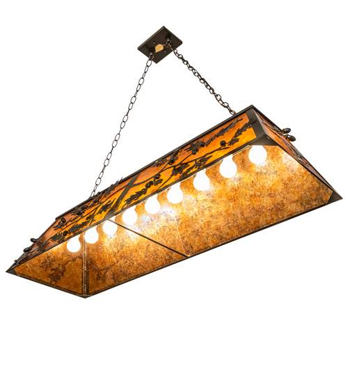 Leaf and Acorn 9 Light 17" Wide Linear Pendant