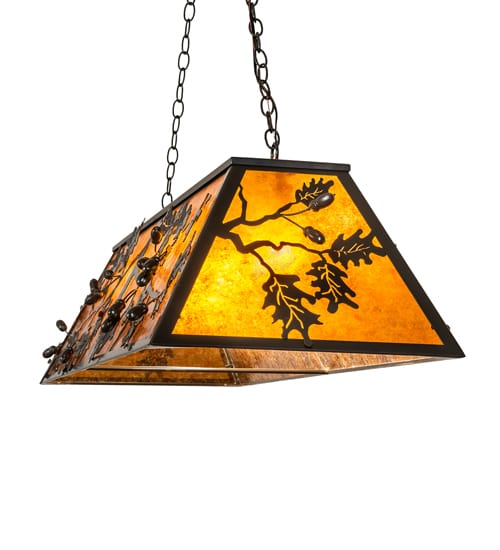 Leaf and Acorn 9 Light 17" Wide Linear Pendant