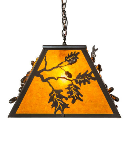 Leaf and Acorn 9 Light 17" Wide Linear Pendant