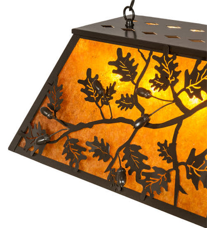 Leaf and Acorn 9 Light 17" Wide Linear Pendant