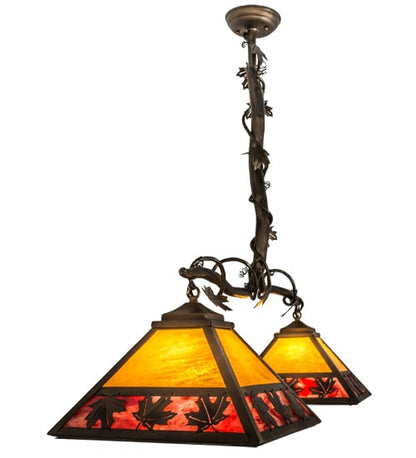 Maple Leaf 2 Light 13" Wide Linear Pendant