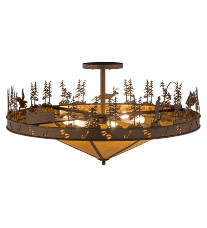 Fishtracks 6 Light 48" Wide Semi-Flush Ceiling Fixture