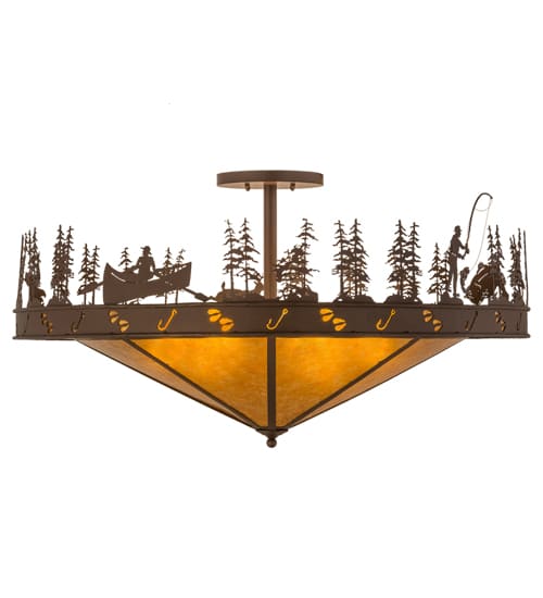 Fishtracks 6 Light 48" Wide Semi-Flush Ceiling Fixture