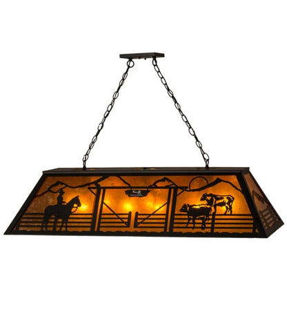 Personalized 9 Light 17" Wide Linear Pendant