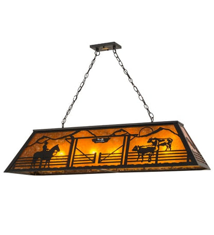 Personalized 9 Light 17" Wide Linear Pendant