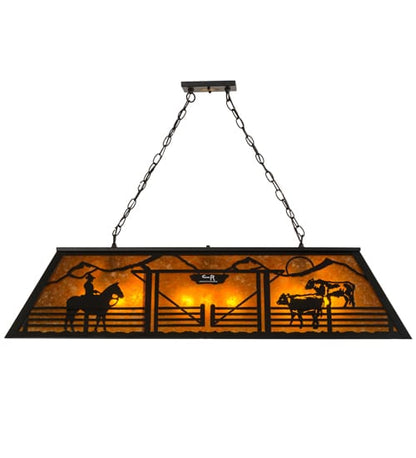 Personalized 9 Light 17" Wide Linear Pendant