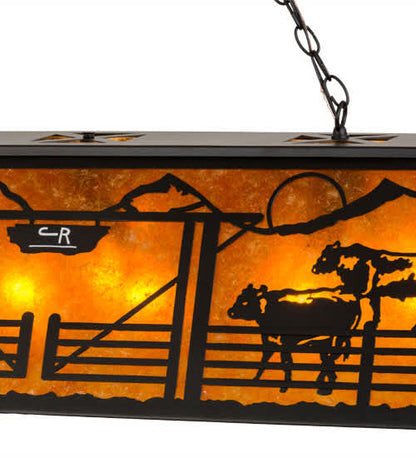 Personalized 9 Light 17" Wide Linear Pendant