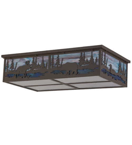 Wildlife at Pine Lake 8 Light 36" Wide Flush Mount Ceiling Fixture