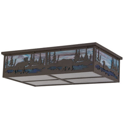 Wildlife at Pine Lake 8 Light 36" Wide Flush Mount Ceiling Fixture