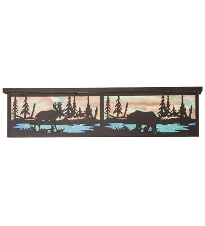 Wildlife at Pine Lake 8 Light 36" Wide Flush Mount Ceiling Fixture