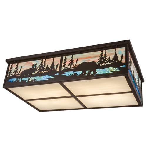 Wildlife at Pine Lake 8 Light 36" Wide Flush Mount Ceiling Fixture