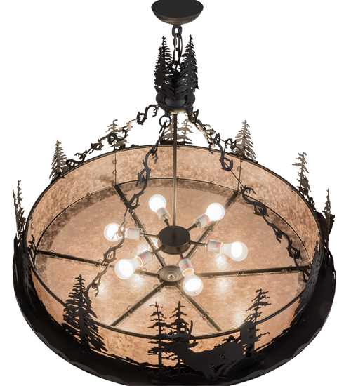 Wildlife at Dusk 6 Light 40" Wide Pendant