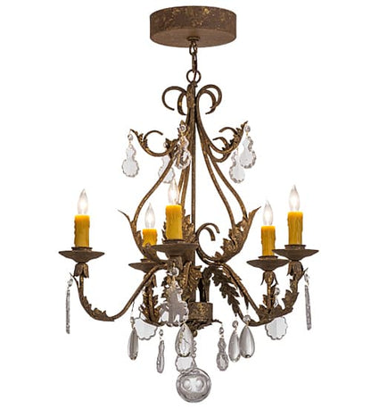 French Elegance 5 Light 25" Wide Crystal Candle Style Chandelier