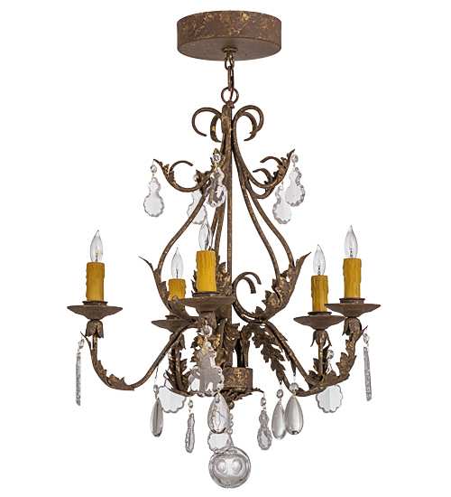 French Elegance 5 Light 25" Wide Crystal Candle Style Chandelier
