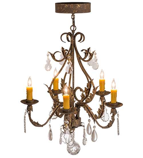 French Elegance 5 Light 25" Wide Crystal Candle Style Chandelier