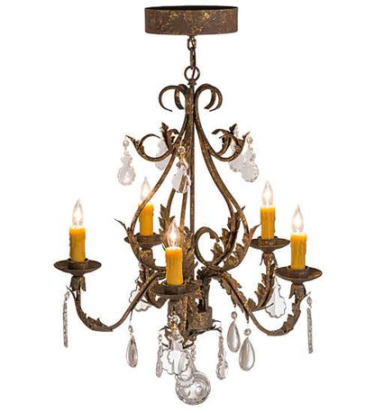 French Elegance 5 Light 25" Wide Crystal Candle Style Chandelier
