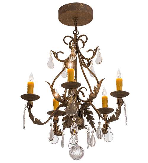 French Elegance 5 Light 25" Wide Crystal Candle Style Chandelier