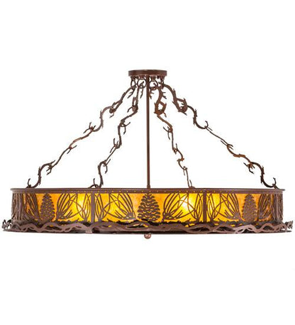 Mountain Pine 4 Light 36" Wide Semi-Flush Drum Ceiling Fixture - Rust Finish