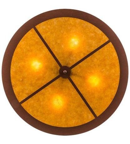 Mountain Pine 4 Light 36" Wide Semi-Flush Drum Ceiling Fixture - Rust Finish