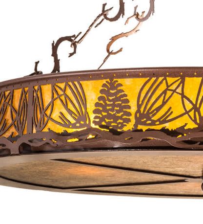 Mountain Pine 4 Light 36" Wide Semi-Flush Drum Ceiling Fixture - Rust Finish