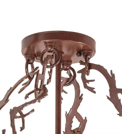 Mountain Pine 4 Light 36" Wide Semi-Flush Drum Ceiling Fixture - Rust Finish