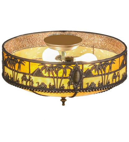 Camel 3 Light 16" Wide Flush Mount Bowl Ceiling Fixture