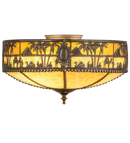 Camel 3 Light 16" Wide Flush Mount Bowl Ceiling Fixture