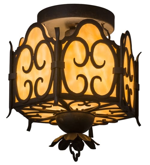 Radha 11" Wide Semi-Flush Drum Ceiling Fixture