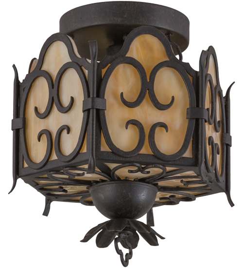 Radha 11" Wide Semi-Flush Drum Ceiling Fixture