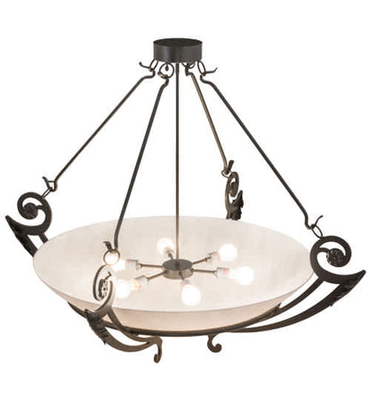 Ceres 6 Light 50" Wide Semi-Flush Bowl Ceiling Fixture - Timeless Bronze Finish
